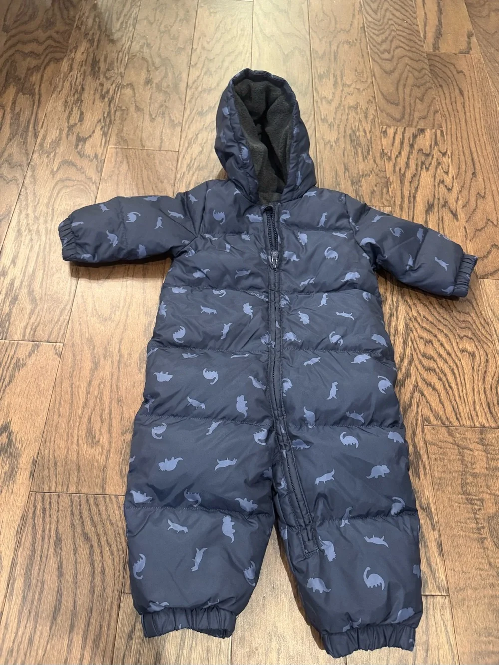 GAP Navy Dinosaur Print Snow Suit Puffer Footie